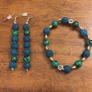 Handmade bracelet and earrings
